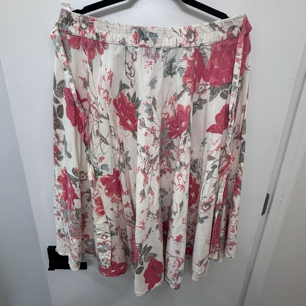 Flint & Moss Maxi Skirt Womens Sz L Boho Floral  A-line flare Print Pull On